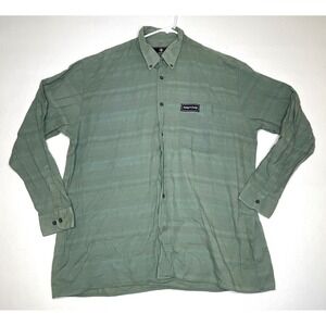 Thunder Mens Shirt Long Sleeve Gorpcore Button Down XL Green